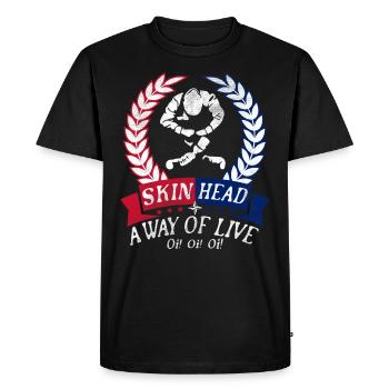 Oi Skinhead, Skinhead Girl, Punk - T-shirt Premium bio Homme - noir - Devant - Nico (187cm)