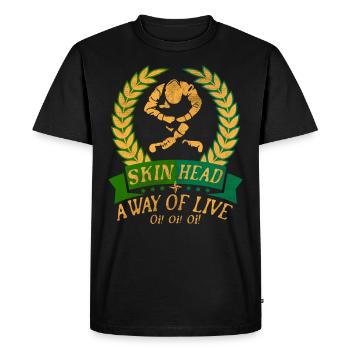 Oi Skinhead, Skinhead Girl, Punk - T-shirt Premium bio Homme - noir - Devant - Nico (187cm)