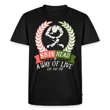 Oi Skinhead, Skinhead Girl, Punk - T-shirt Premium bio Homme - noir - Devant - Nico (187cm)