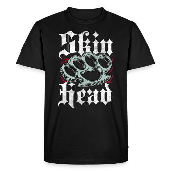 Oi Skinhead, Skinhead Girl, Punk - T-shirt Premium bio Homme - noir - Devant - Nico (187cm)