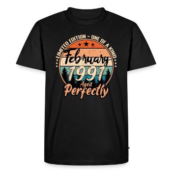 February 1991 anniversary 1991 legends February - Men's Premium Organic T-Shirt - black - Front - Nico (187cm)