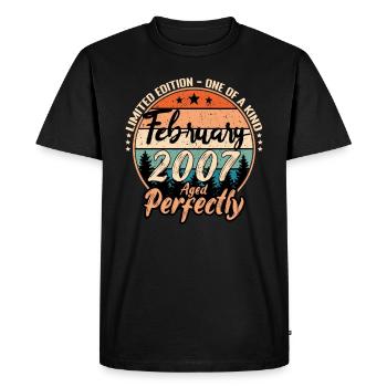 Février 2007 anniversaire 2007 légendes Février - T-shirt Premium bio Homme - noir - Devant - Nico (187cm)
