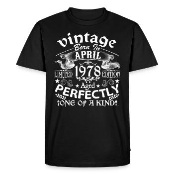 Avril 1978 | anniversaire 1978 Vintage Avril - T-shirt Premium bio Homme - noir - Devant - Nico (187cm)