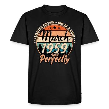 Mars 1959 anniversaire 1959 légendes Mars - T-shirt Premium bio Homme - noir - Devant - Nico (187cm)