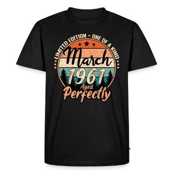 Mars 1961 anniversaire 1961 légendes Mars - T-shirt Premium bio Homme - noir - Devant - Nico (187cm)
