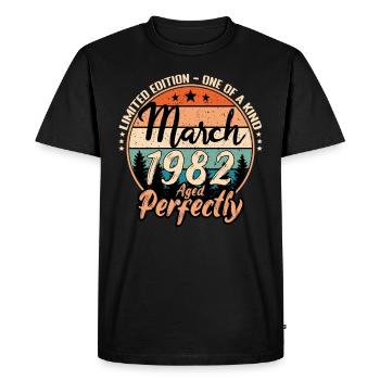 March 1982 anniversary 1982 legends March - Men's Premium Organic T-Shirt - black - Front - Nico (187cm)