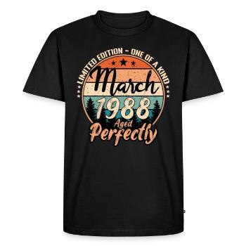 Mars 1988 anniversaire 1988 légendes Mars - T-shirt Premium bio Homme - noir - Devant - Nico (187cm)