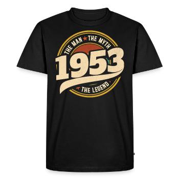 Man 1953 The Legend 70 Years Anniversary - Men's Premium Organic T-Shirt - black - Front - Nico (187cm)