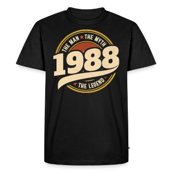 Homme 1988 La Légende 35 Ans Anniversaire - T-shirt Premium bio Homme - noir - Devant - Nico (187cm)