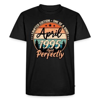 April 1995 anniversaire 1995 légendes April - T-shirt Premium bio Homme - noir - Devant - Nico (187cm)