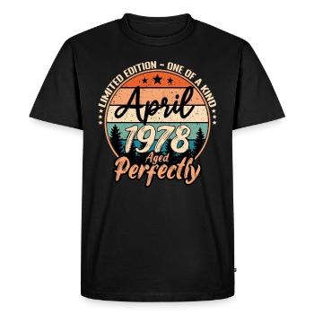 April 1978 anniversary 1978 legends April - Men's Premium Organic T-Shirt - black - Front - Nico (187cm)