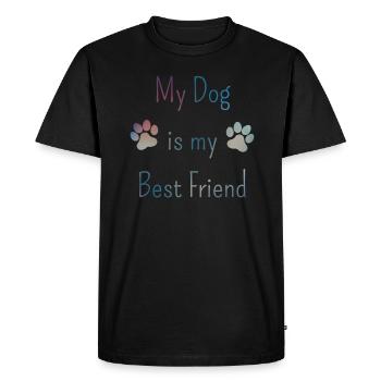 Mon chien est mon meilleur ami – Propriétaires de chiens - T-shirt Premium bio Homme - noir - Devant - Nico (187cm)