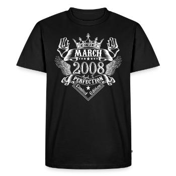 Mars 2008 | Mars 2008 anniversaire 2008 - T-shirt Premium bio Homme - noir - Devant - Nico (187cm)