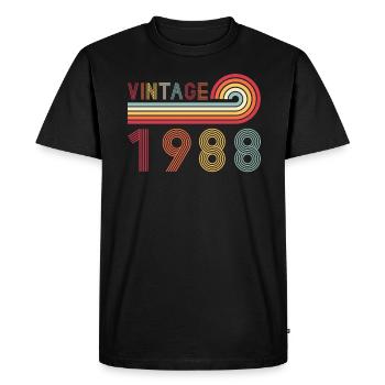 Drôle de millésime né en 1988 anniversaire - T-shirt Premium bio Homme - noir - Devant - Nico (187cm)