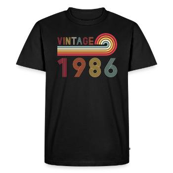 Drôle de millésime né en 1986 anniversaire - T-shirt Premium bio Homme - noir - Devant - Nico (187cm)