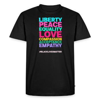 Amour Paix Égalité Diversité - T-shirt Premium bio Homme - noir - Devant - Nico (187cm)