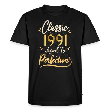 Anniversaire 1991 cadeau 1991 Classic 1991 - T-shirt Premium bio Homme - noir - Devant - Nico (187cm)