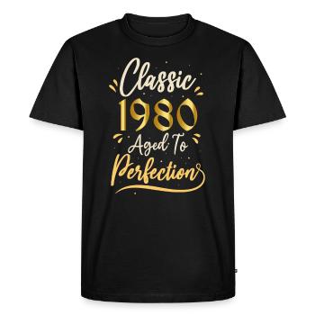 Anniversaire 1980 cadeau 1980 Classic 1980 - T-shirt Premium bio Homme - noir - Devant - Nico (187cm)