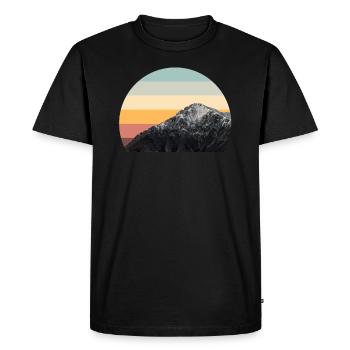 Mountain Sunset Circle Nature en plein air - T-shirt Premium bio Homme - noir - Devant - Nico (187cm)