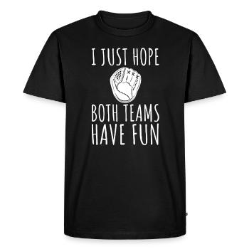 Funny baseball with the inscription "I" - Men's Premium Organic T-Shirt - black - Front - Nico (187cm)