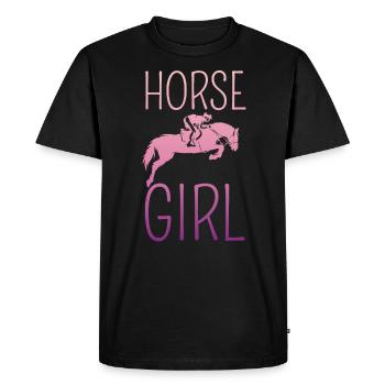 Girl Rides Horse Horse Girl - T-shirt Premium bio Homme - noir - Devant - Nico (187cm)