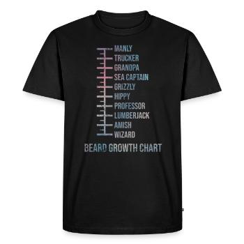 Tableau de mesure de la barbe - T-shirt Premium bio Homme - noir - Devant - Nico (187cm)