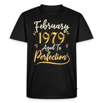 February 1979 February aged to perfection 1979 - Men's Premium Organic T-Shirt - black - Front - Nico (187cm)