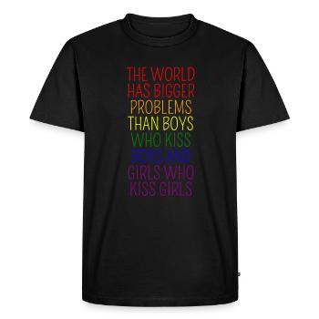 Le monde a de plus gros problèmes Gay Pride - T-shirt Premium bio Homme - noir - Devant - Nico (187cm)