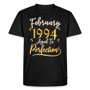 February 1994 February aged to perfection 1994 - Men's Premium Organic T-Shirt - black - Front - Nico (187cm)