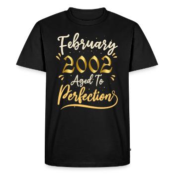 February 2002 February aged to perfection 2002 - Men's Premium Organic T-Shirt - black - Front - Nico (187cm)
