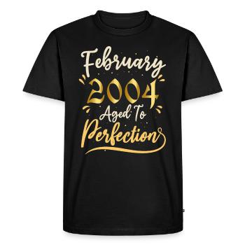 February 2004 February aged to perfection 2004 - Men's Premium Organic T-Shirt - black - Front - Nico (187cm)
