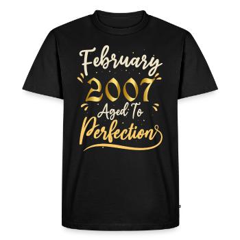 February 2007 February aged to perfection 2007 - Men's Premium Organic T-Shirt - black - Front - Nico (187cm)