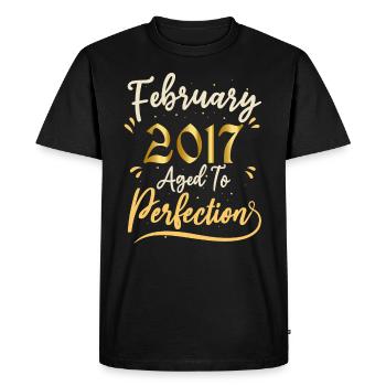 February 2017 February aged to perfection 2017 - Men's Premium Organic T-Shirt - black - Front - Nico (187cm)