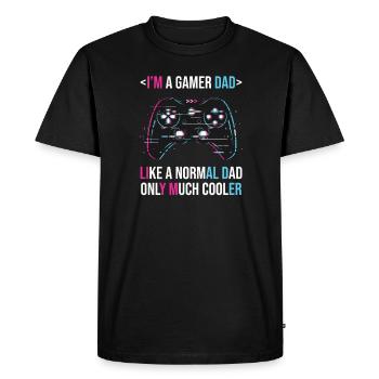 C’est drôle que je sois un père joueur Fête des pères - T-shirt Premium bio Homme - noir - Devant - Nico (187cm)