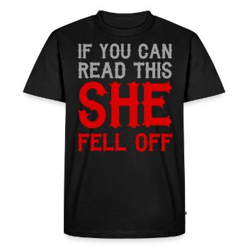 Si vous pouvez lire ceci, elle est tombée - T-shirt Premium bio Homme - noir - Devant - Nico (187cm)