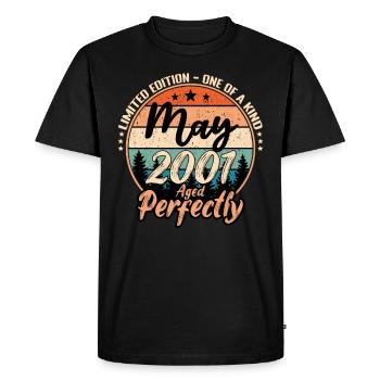 Mai 2001 anniversaire 2001 légendes Mai - T-shirt Premium bio Homme - noir - Devant - Nico (187cm)