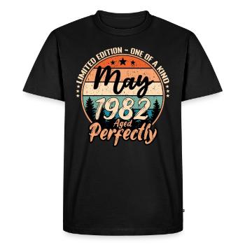 May 1982 anniversary 1982 legends May - Men's Premium Organic T-Shirt - black - Front - Nico (187cm)