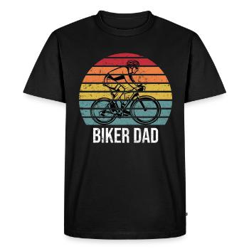 Biker Dad - Bike Biker Cyclist - Men's Premium Organic T-Shirt - black - Front - Nico (187cm)