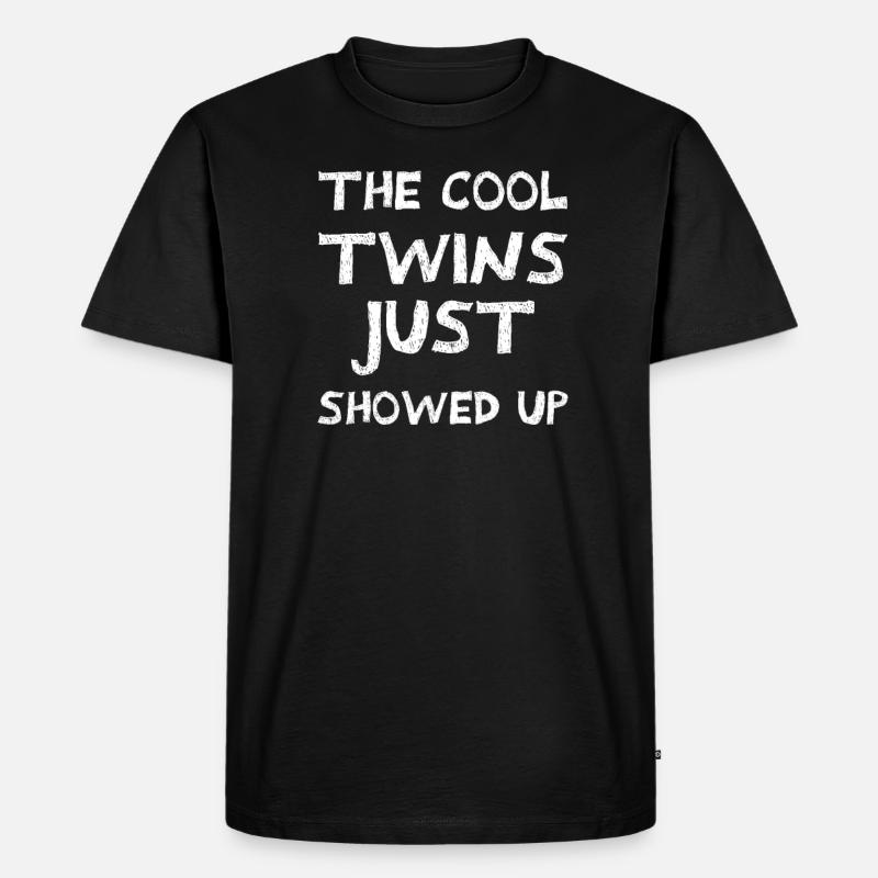 Die coolen Zwillinge sind gerade - Männer Premium Bio T-Shirt - Schwarz