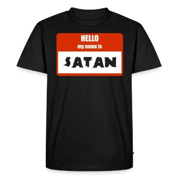 Plaque signalétique effrayante d’Halloween avec - T-shirt Premium bio Homme - noir - Devant - Nico (187cm)