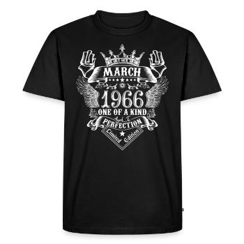 March 1966 anniversary March 1966 March - Men's Premium Organic T-Shirt - black - Front - Nico (187cm)