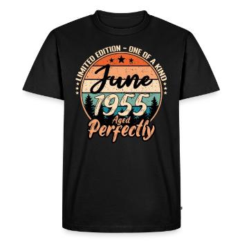 June 1955 anniversary 1955 legends June - Men's Premium Organic T-Shirt - black - Front - Nico (187cm)