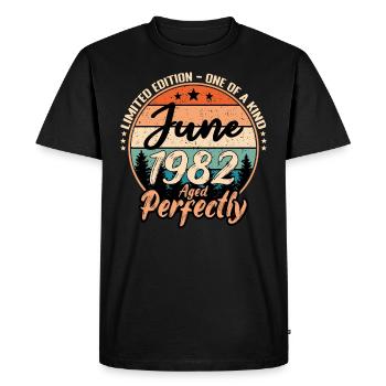 June 1982 anniversary 1982 legends June - Men's Premium Organic T-Shirt - black - Front - Nico (187cm)