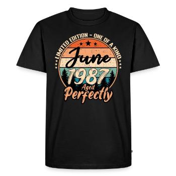 June 1987 anniversary 1987 legends June - Men's Premium Organic T-Shirt - black - Front - Nico (187cm)