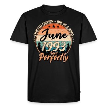 June 1993 anniversary 1993 legends June - Men's Premium Organic T-Shirt - black - Front - Nico (187cm)