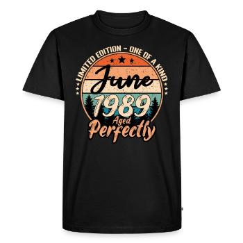 June 1989 anniversary 1989 legends June - Men's Premium Organic T-Shirt - black - Front - Nico (187cm)