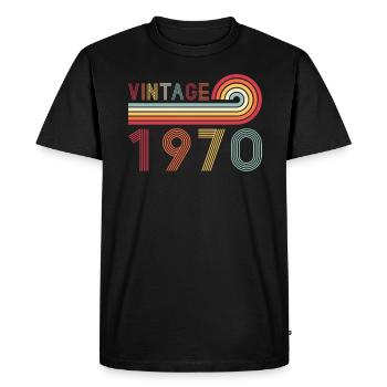 Drôle de millésime né en 1970 anniversaire - T-shirt Premium bio Homme - noir - Devant - Nico (187cm)