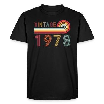 Drôle de millésime né en 1978 anniversaire - T-shirt Premium bio Homme - noir - Devant - Nico (187cm)