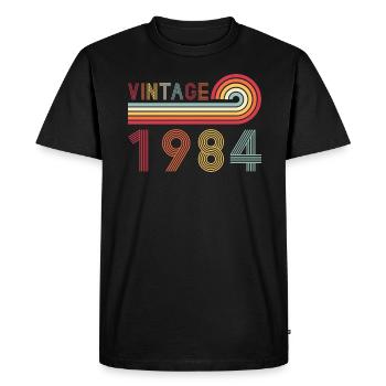 Drôle de millésime né en 1984 anniversaire - T-shirt Premium bio Homme - noir - Devant - Nico (187cm)