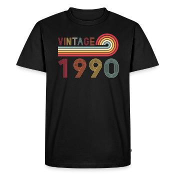 Drôle de millésime né en 1990 anniversaire - T-shirt Premium bio Homme - noir - Devant - Nico (187cm)